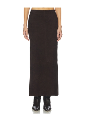 St. Agni Suede Column Skirt in Chocolate. Size L. Also in XS, S.