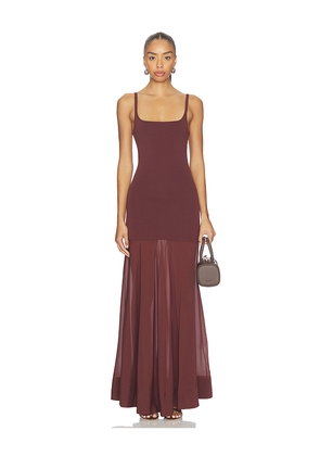 St. Agni Sheer Silk Circle Hem Dress in Chocolate. Size M. Also in XXS, S, L, XL.