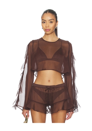 Shani Shemer x REVOLVE Thoma Cropped Shirt in Brown. Size M. Also in L, S, XS.