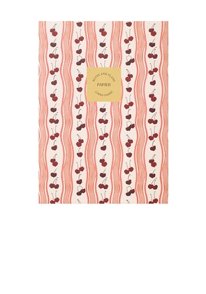 Papier Cherry Wave Soft Cover Lined Notebook in Coral.