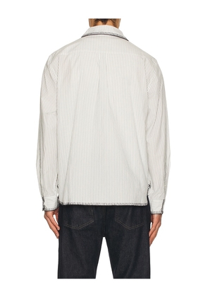 Percival Index Stripe Pearce Shirt in Grey. Size S. Also in XL/1X.