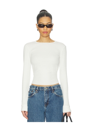 RE/DONE Baby Waffle Long Sleeve Top in White. Size M. Also in XS, S, XL/1X, XXL/2X.