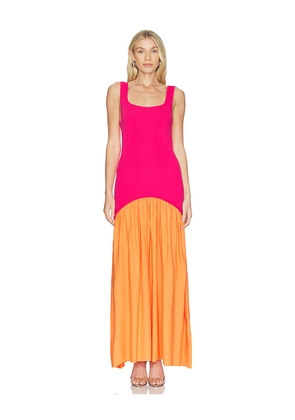Solid & Striped The Camila Dress in Fuchsia,Orange. Size M. Also in S, XS, L, XL.