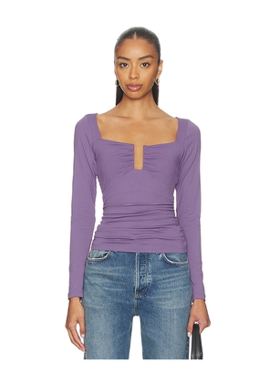 Susana Monaco Square Wire Long Sleeve Top in Purple. Size M. Also in XS, S, L, XL.