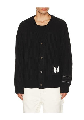 Ryoko Rain Butterfly Knitted Cardigan in Black. Size M. Also in L, S, XL/1X.