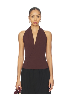 St. Agni Halter Wrap Top in Brown. Size M. Also in L.