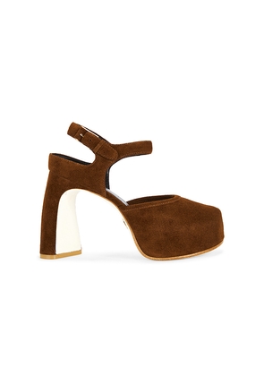 Tory Burch Peep Toe Platform Heel in Brown. Size 7. Also in 10, 7.5, 8, 8.5, 9, 9.5.