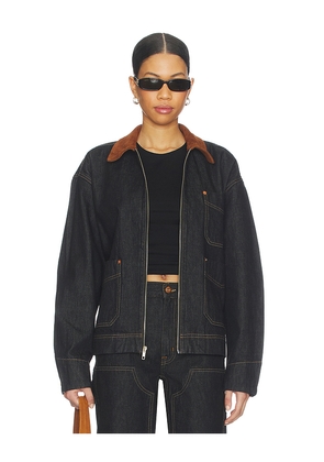 SLVRLAKE Casey Square Worker Jacket in Black. Size M. Also in XS, S, L.