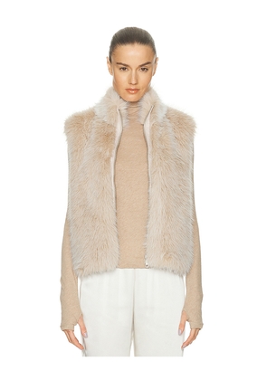 REVOLVE x JJ Revolve X JJ Faux Fox Fur Vest in Beige. Size M-L. Also in S-M.