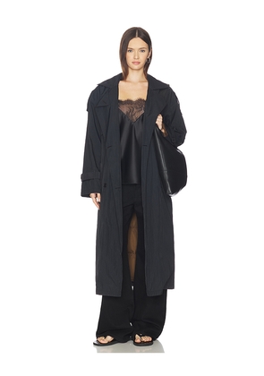 Theory Airy Trench in Black. Size L. Also in S, XS, M.