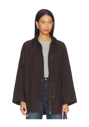 Tularosa Riley Waxed Canvas Barn Jacket in Brown. Size M. Also in L, S, XL, XS, XXS.