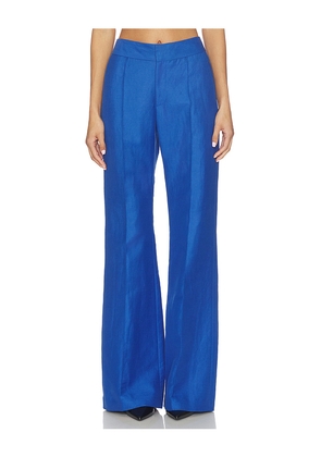 Smythe Wide Leg Pintuck Trouser in Blue. Size 2. Also in 0, 4, 6.