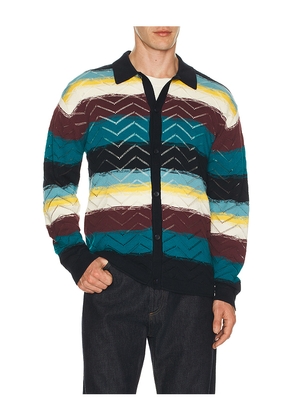 Scotch & Soda Open Structure Knitted Cardigan in Blue. Size M. Also in S, L, XXL/2X.