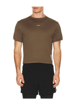 Satisfy Auralite Pleated Tee Shirt in Brown. Size S. Also in M, XS.
