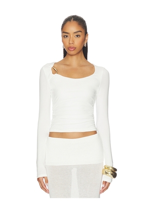 SNDYS Ashley Scoop Neck Top in White. Size M. Also in S, XXS, XS, L.