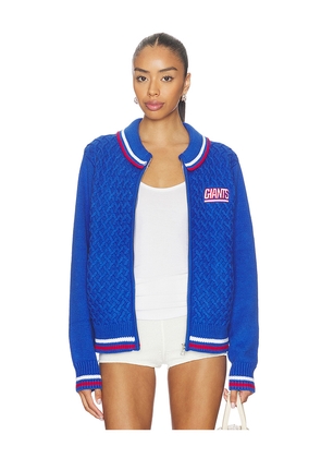 Terez x REVOLVE Giants Mixed Knit Jacket in Blue. Size M. Also in XXS, XS, S, L, XL.