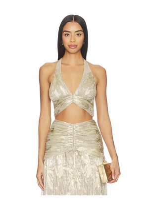 PatBO Golden Dust Lurex Top in Metallic Gold. Size 2. Also in 0, 6, 8.