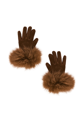 Susanna Chow Dawson Suede Gloves in Brown. Size L/XL. Also in S/M.