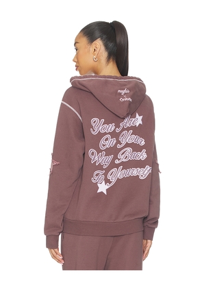 The Mayfair Group Orebella by Bella Hadid x Mayfair On Your Way Back To Yourself Zip-up Hoodie in Brown. Size L/XL. Also in S/M, XS, M/L.