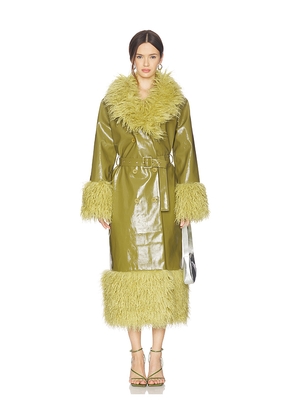 The Wolf Gang Abrigo Coat in Olive. Size M. Also in L, S, XL, XS.