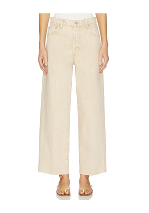 PISTOLA Tate Crop High Rise Bowed Wide Jeans in Tan. Size 23. Also in 25, 26, 27, 29, 31, 33.