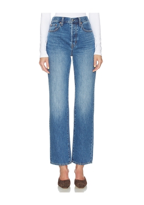 PISTOLA Cassie Super High Rise Straight Jeans in Blue. Size 24. Also in 26, 28, 33.