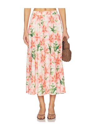 PEIXOTO Paula Midi Skirt in Pink. Size M. Also in L, S, XL, XS.