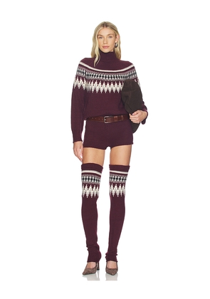 SEROYA Rocky Romper in Wine. Size S. Also in M, XS.