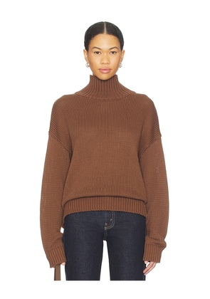 SNDYS Elm High Neck Knit Jumper in Brown. Size M. Also in S, XXS, XS, L, XL.