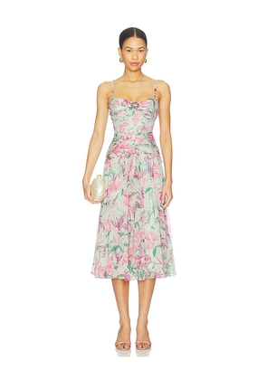 PatBO Honey Flower Midi Dress in Green. Size 10. Also in 0, 2, 4, 8.