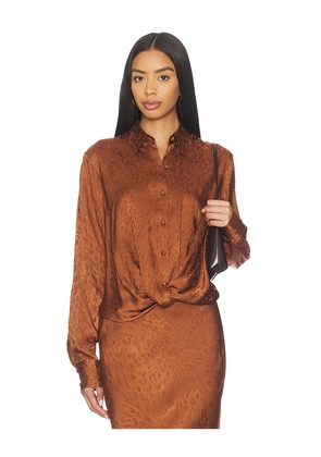Prabal Gurung Fron Button Down Blouse in Brown. Size 6. Also in 4.