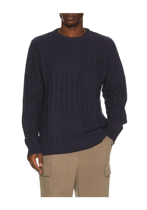 Rhythm Patchwork Sweater in Navy. Size M. Also in S, L, XL/1X.