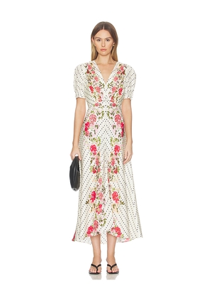 SALONI Lea Long Dress in White,Blush. Size 10. Also in 2, 4.