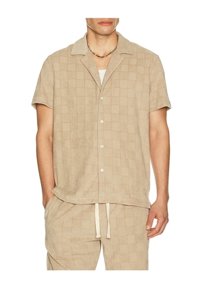 Rails Maverick Camp Collared Shirt in Beige. Size L. Also in M, S, XL/1X.