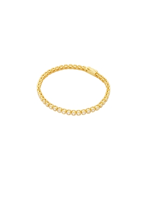 The M Jewelers NY Bezelled Necklace in Metallic Gold.