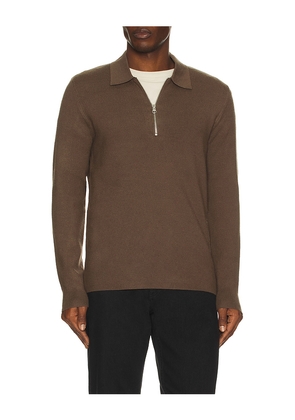SAMSOE SAMSOE Guna Half Zip Sweater in Brown. Size M. Also in S, L, XL/1X, XXL/2X.