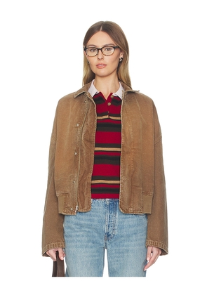 SLVRLAKE Harlem Curve Sleeve Bomber in Tan. Size M. Also in L, S, XS.