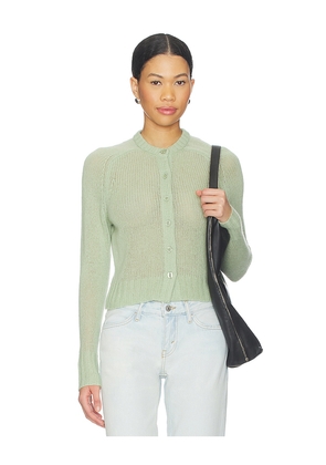 RE/DONE Slim Cashmere Cardigan in Sage. Size L. Also in S, M, XL.