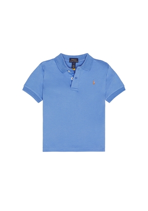 Polo Ralph Lauren Short Sleeve Cotton Interlock Knit Polo in Blue. Size 3. Also in 2, 4, 5, 6.