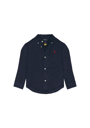 Polo Ralph Lauren Long Sleeve Linen Sport Shirt in Navy. Size 3. Also in 2, 4.