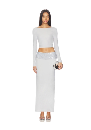 superdown Yara Maxi Skirt Set in Grey. Size M. Also in L, XL.