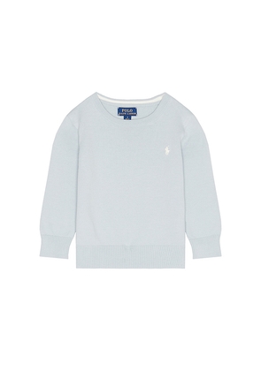 Polo Ralph Lauren Long Sleeve Cotton Cable Knit Crewneck Sweater in Baby Blue. Size 2. Also in 3, 4.