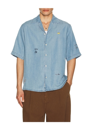 Scotch & Soda Basquiat Relaxed Fit Short Sleeved Shirt in Navy. Size XL/1X. Also in XXL/2X.