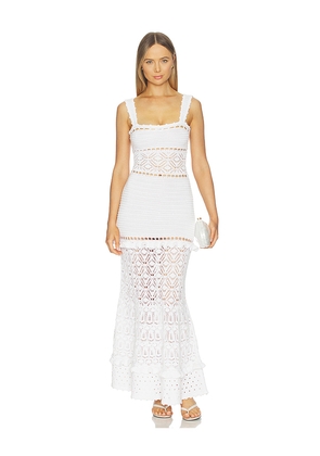 retrofete Winona Crochet Dress in White. Size M. Also in XXS, XS, S, L, XL.