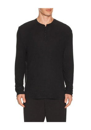 Tommy John Tri Blend Lounge Henley in Black. Size M. Also in L, S.