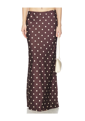 Runaway The Label Blaine Maxi Skirt in Chocolate. Size M. Also in XS, S, L, XL.