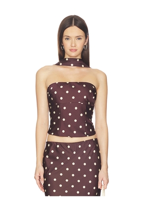 Runaway The Label Blaine Top in Chocolate. Size M. Also in XS, S, L, XL.