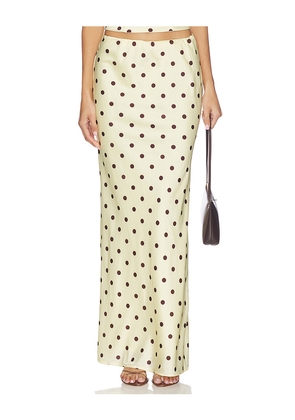 Runaway The Label Blaine Maxi Skirt in Lemon,Chocolate. Size M. Also in XS, S, L, XL.