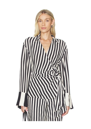 SIMONMILLER Vietta Crepe Top in Black,White. Size M. Also in L, S, XS.