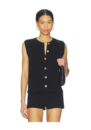 Sanctuary Pointelle Shell Top in Black. Size L. Also in M, S, XL, XS.